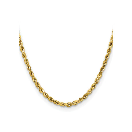 14K Yellow Gold 4 mm Rope Chain Necklace, Polished