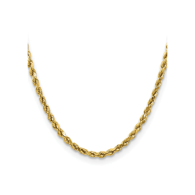 14K Yellow Gold 4 mm Rope Chain Necklace, Polished