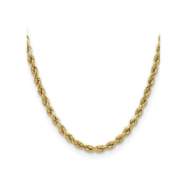 14K Yellow Gold 4.9 mm Rope Chain Necklace, Polished