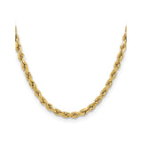 14K Yellow Gold 5.5 mm Rope Chain Necklace, Polished