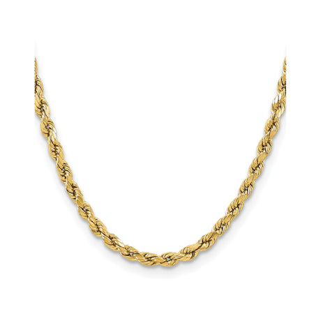 14K Yellow Gold 5.5 mm Rope Chain Necklace, Polished