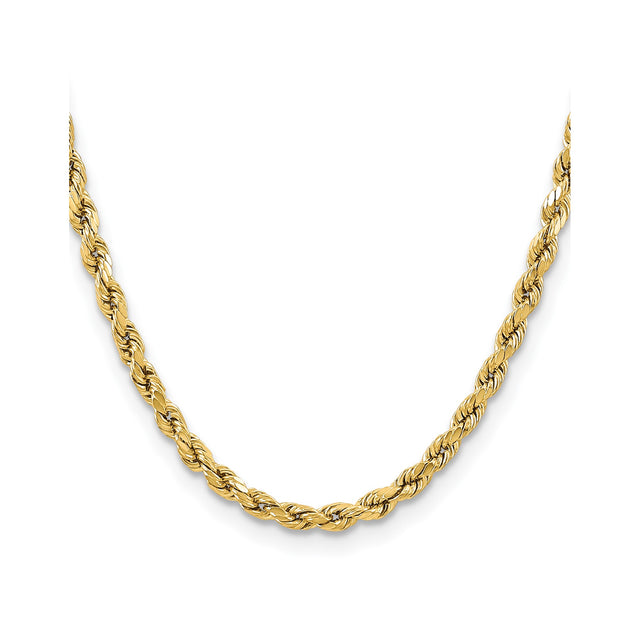 14K Yellow Gold 5.5 mm Rope Chain Necklace, Polished