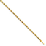 14K Yellow Gold 5.5 mm Rope Chain Bracelet, Polished