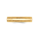 14k Yellow Gold Milgrain, Comfort Fit wedding band ring detail view