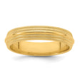 14k Yellow Gold Milgrain, Comfort Fit wedding band ring