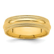 14k Yellow Gold Milgrain, Comfort Fit wedding band ring