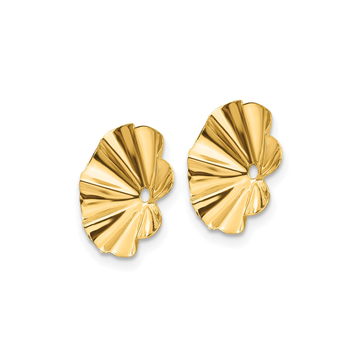 14k Yellow Gold Scalloped Bead Cap, Floral Petal Jewelry Making Component for Earrings or Bracelets
