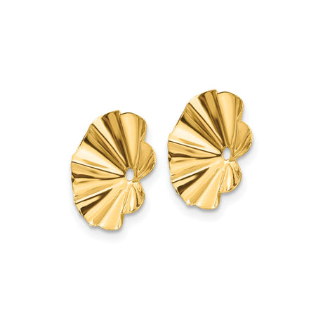 14k Yellow Gold Scalloped Bead Cap, Floral Petal Jewelry Making Component for Earrings or Bracelets