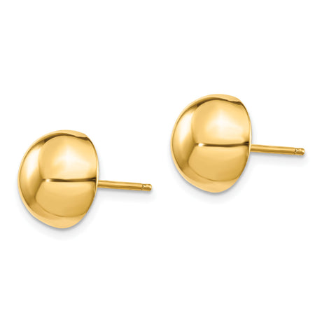 14k Yellow Gold Ball Stud Earrings, Smooth Polished Domed Design, Minimalist Everyday Style