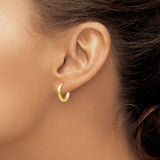 14K Yellow Gold Hoop Earrings Minimalist Lightweight