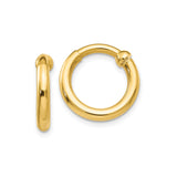 14k Yellow Gold Hoop Earrings for Women and Unisex Use, Small Lightweight Design with Smooth Polished Finish, Minimalist Everyday Style, Classic Round Hoops for Casual or Formal Wear