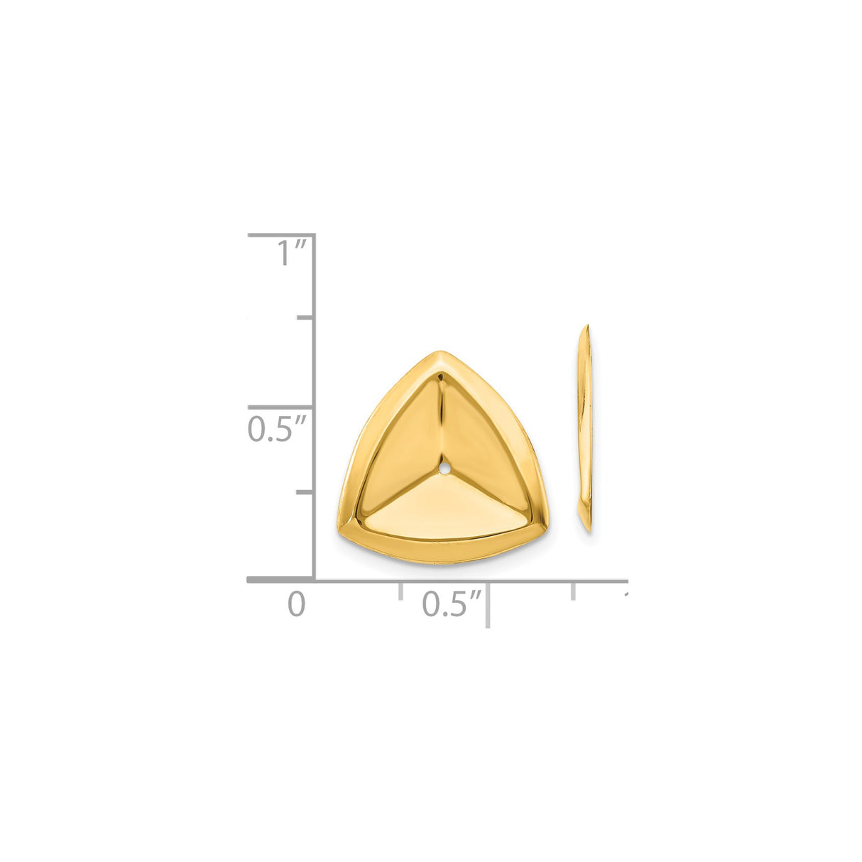 14k Yellow Gold Rosary Center Connector, Triangular Religious Charm for Catholic Jewelry Making