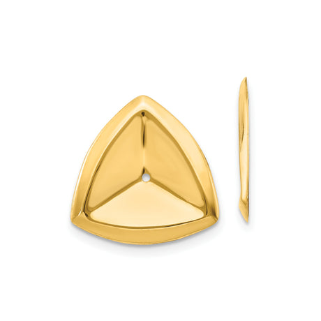 14k Yellow Gold Rosary Center Connector, Triangular Religious Charm for Catholic Jewelry Making