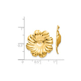 14k Yellow Gold Flower Bead Cap with Detailed Petal Design, Floral Spacer for DIY Jewelry Making
