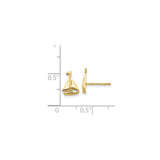 14k Yellow Gold Sailboat Stud Earrings, Nautical Coastal Design for Women