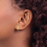 14k Yellow Gold Starfish Stud Earrings with Textured Ocean-Inspired Design