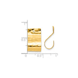 14k Yellow Gold Hoop Earrings, Wide Hammered Finish with High Polish Shine, Modern Statement Style