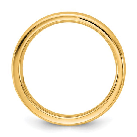 14K Yellow Gold European Comfort-Fit Wedding Band Solid 4mm Width Ring