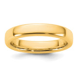 14K Yellow Gold European Comfort-Fit Wedding Band Solid 4mm Width Ring