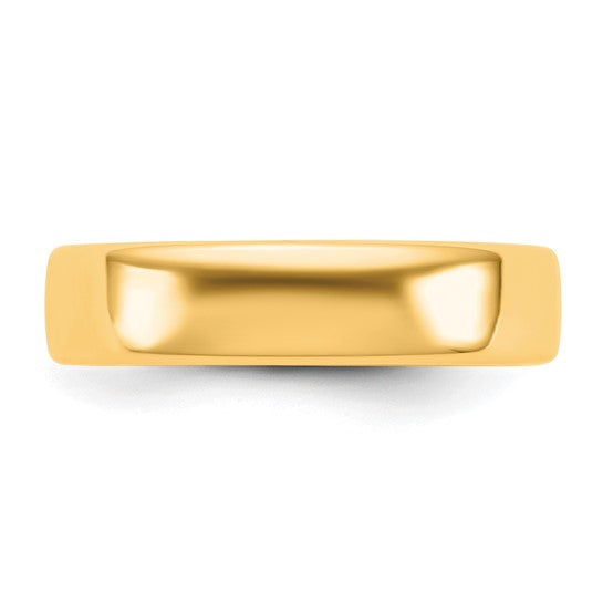 14K Yellow Gold European Comfort Fit Wedding Band Solid 5 mm Width, Classic Ring