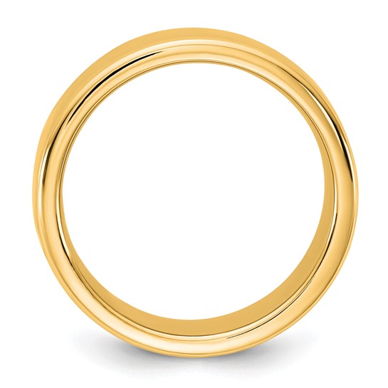 14K Yellow Gold Solid European Comfort Fit Wedding Band 7mm Wide