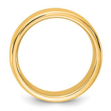 14K Yellow Gold Solid European Comfort Fit Wedding Band 7mm Wide