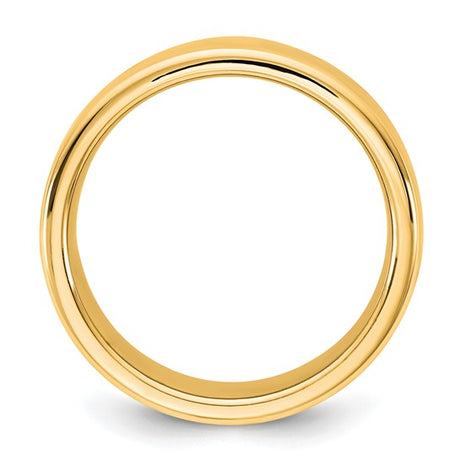 Solid 14K Yellow Gold European Comfort-Fit Wedding Band 8mm Wide