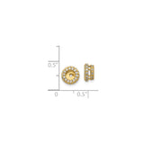 14k Yellow Gold Earring Jackets, Diamond, Round Double Halo Stud Enhancers for Women
