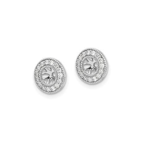 14k White Gold Charm with Diamond, Sunburst Spacer Bead with Halo and Cutout Design