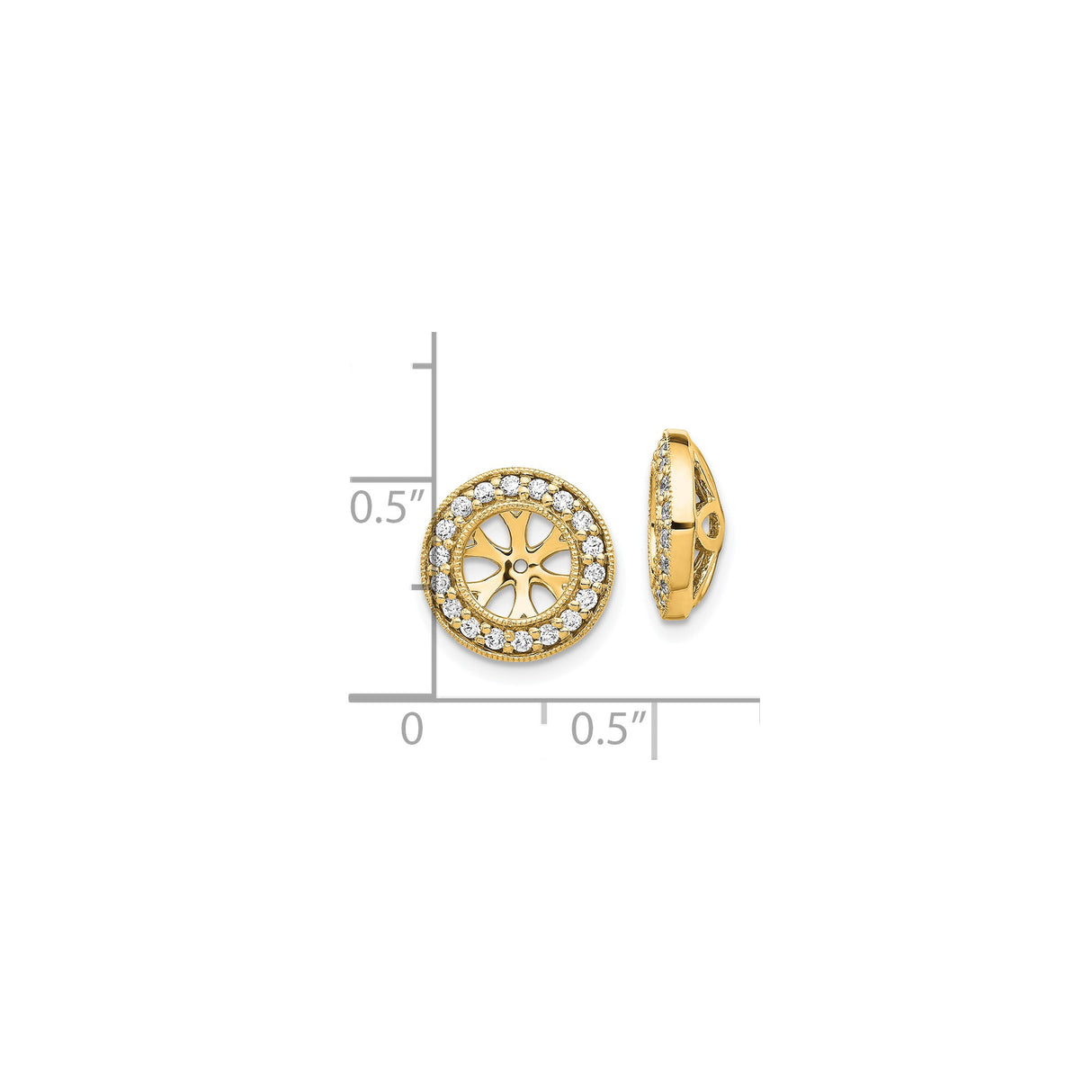 14k Yellow Gold Sunburst Pendant with Diamond Accents, Cutout Halo Design Charm for Women