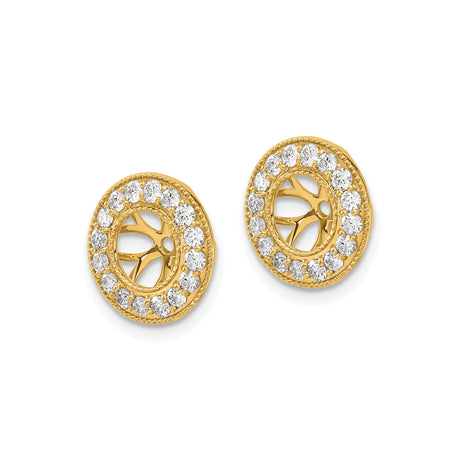 14k Yellow Gold Wheel Openwork Charm with Cubic Zirconia Halo Accent