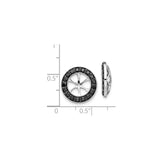 14k White Gold Pendant with Black Diamond, Spoke Wheel Design, Modern Minimalist Jewelry