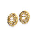 14k Yellow Gold Clip-On Earrings with Diamond Accents, Sunburst Halo Mandala Design
