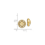 14k Yellow Gold Clip-On Earrings with Diamond Accents, Sunburst Halo Mandala Design