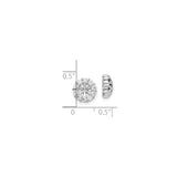 10k White Gold Earring Jackets with Diamond Floral Cluster Halo Design for Women