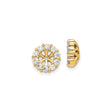 10k Yellow Gold Diamond Earring Jackets with Starburst Openwork and Round Halo Design