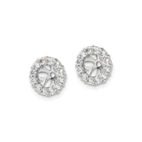14k White Gold Earring Jackets with Diamonds, Floral Openwork Halo Stud Enhancers
