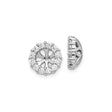 14k White Gold Earring Jackets with Diamonds, Floral Openwork Halo Stud Enhancers