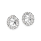 14k Yellow Gold Earring Jackets with Diamond and Cubic Zirconia Halo Openwork Wheel Design