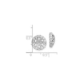 10k White Gold Diamond Earring Jackets, Floral Halo Stud Enhancers with Openwork Design