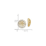 14k Yellow Gold Earring Jackets with Diamond, Round Filigree Floral Lattice Halo Design