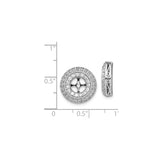 14k White Gold Pendant with Diamond Accented Quatrefoil Cross Design, Christian Jewelry for Women