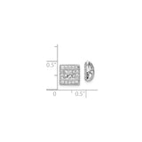 14k White Gold Earring Jackets with Diamond Accents and Open Sunburst Design for Women