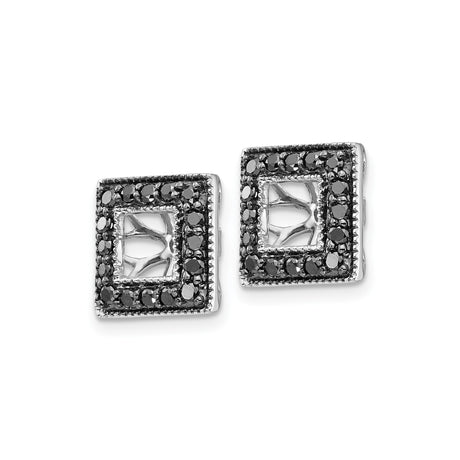 14k White Gold Pendant with Black Diamond, Sunburst Openwork and Sun Motif