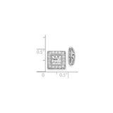 14k White Gold Pendant Enhancer with Diamond Double Halo and Open Starburst Design