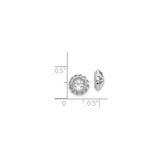14k White Gold Earring Jackets, Diamond Halo with Scalloped Edge and Cross-Inspired Open Center