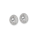 14k White Gold Diamond Spiral Charm Bead with Starburst Cutout Design