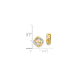 14k Yellow Gold Earring Jackets with Diamond, Interlocking Loop Knot Design
