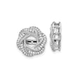 14k White Gold Earring Jackets with Diamond Accents, Twisted Loop Floral Design
