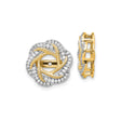 14k Yellow Gold Earring Jackets with Diamond Accents, Floral Swirl Design Enhancers